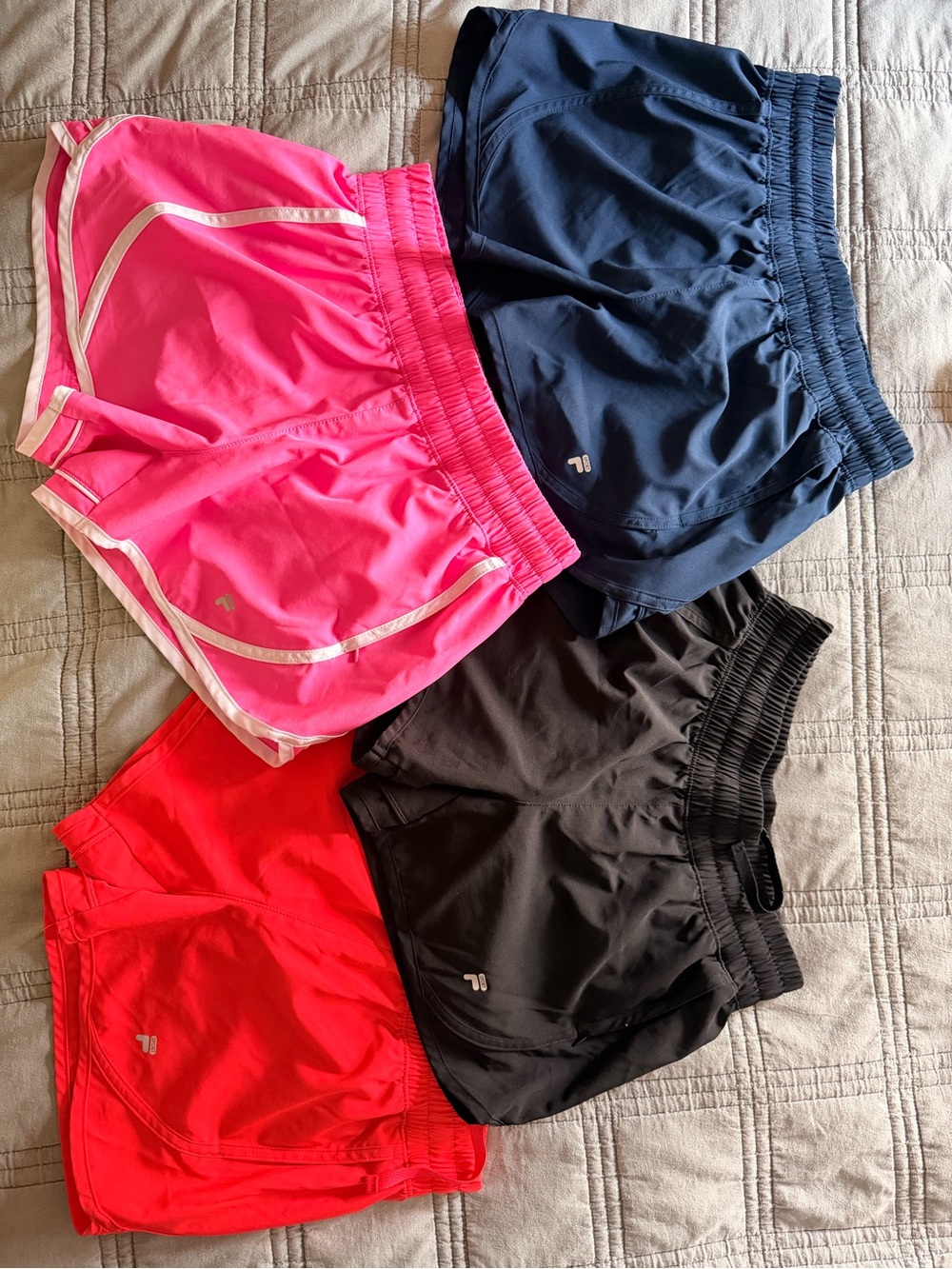 Fila Women’s Athletic Shorts Pack — Hot Pink, Navy, Black, Red